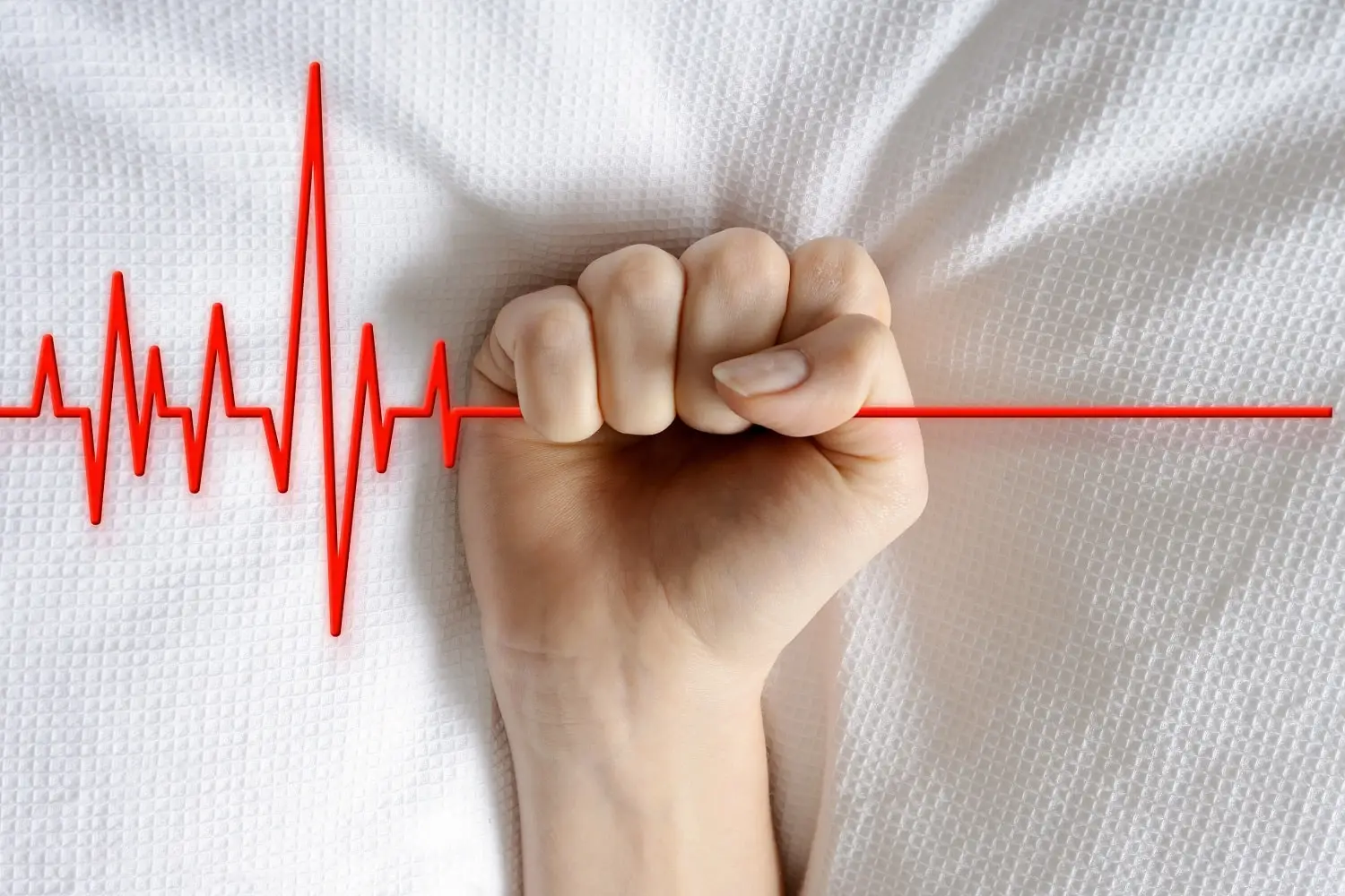 Image depicting a heart flatlining at death.