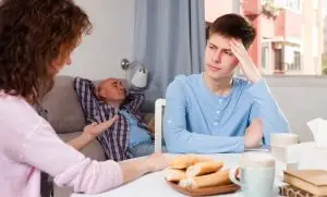 Photo of indifferent father.