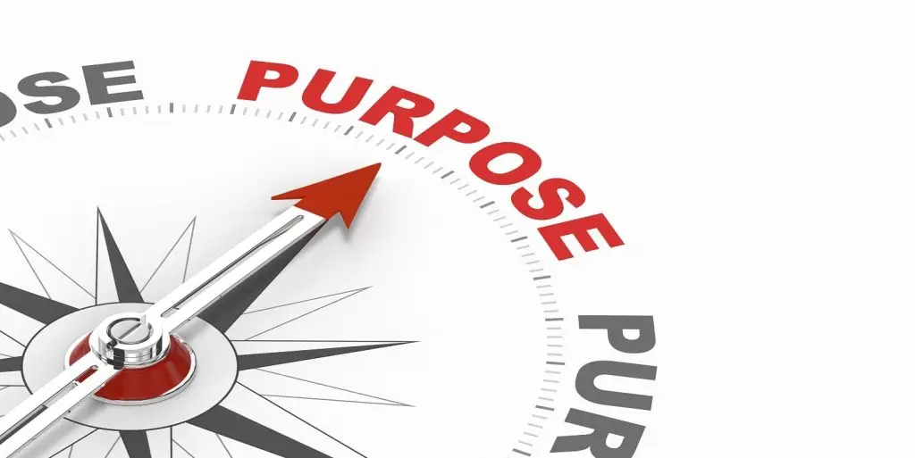 Photo of a compass needle pointing to purpose.