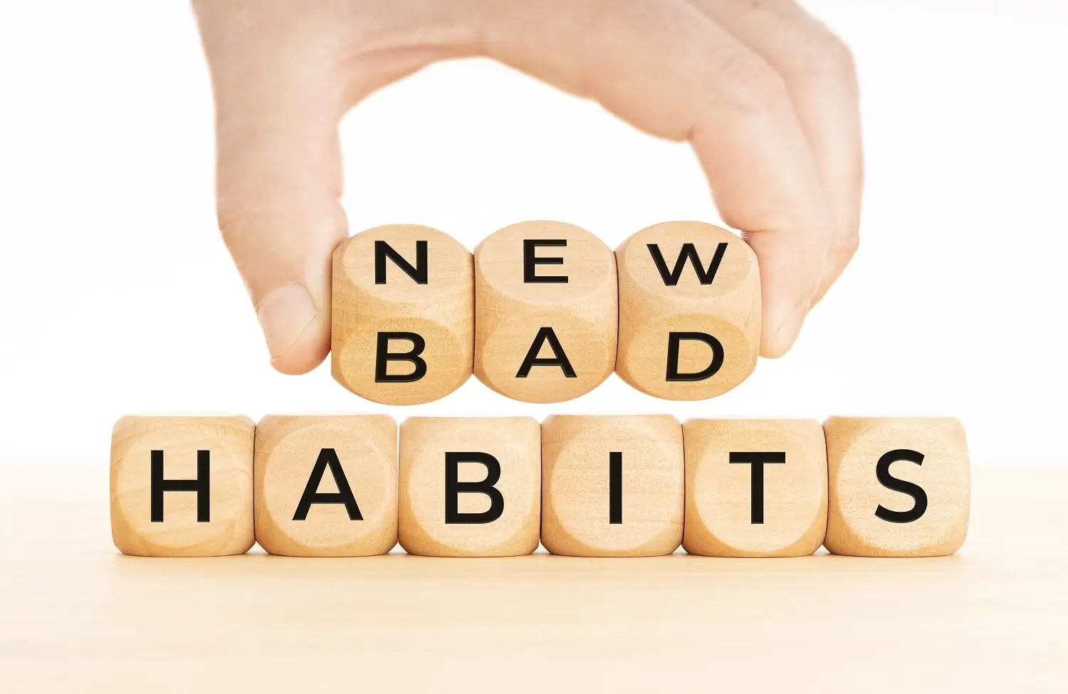 Illustration showing changing bad habits into new habits.