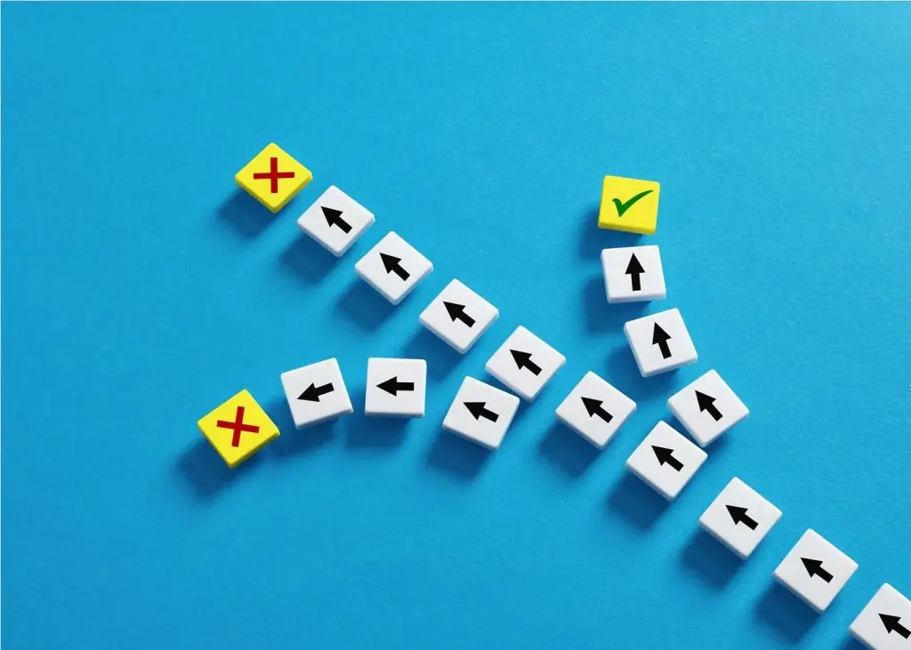 Image showing a slight change in direction may be the right one.