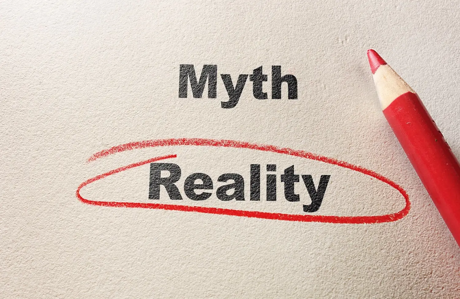 Graphic depicting a difference between a myth and reality