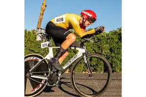 Photo of Jeff Seckendorf training on his bicycle.