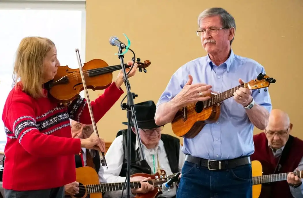 Mabel Vogt, 81, and Scott Hallett, 75, with the Palouse Area Fiddlers - Photo by Frankie Beer for The Spokesman-Review