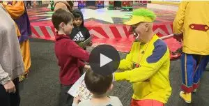 KSDK-TV screen shot of Steve Kern as "Knucklehead the clown."