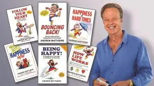 Author Andrew Matthews with some of his more-popular book covers.