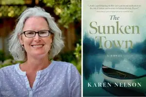 Karen Nelson with book, "The Sunken Town."