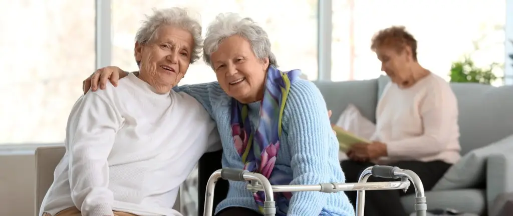 An advocate visits residents of a local nursing home.