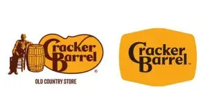 Cracker Barrel's traditional logo vs the "modern" look."