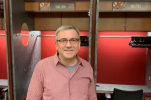 Randall Kemp at Chase Field in the Arizona Diamondbacks locker room.