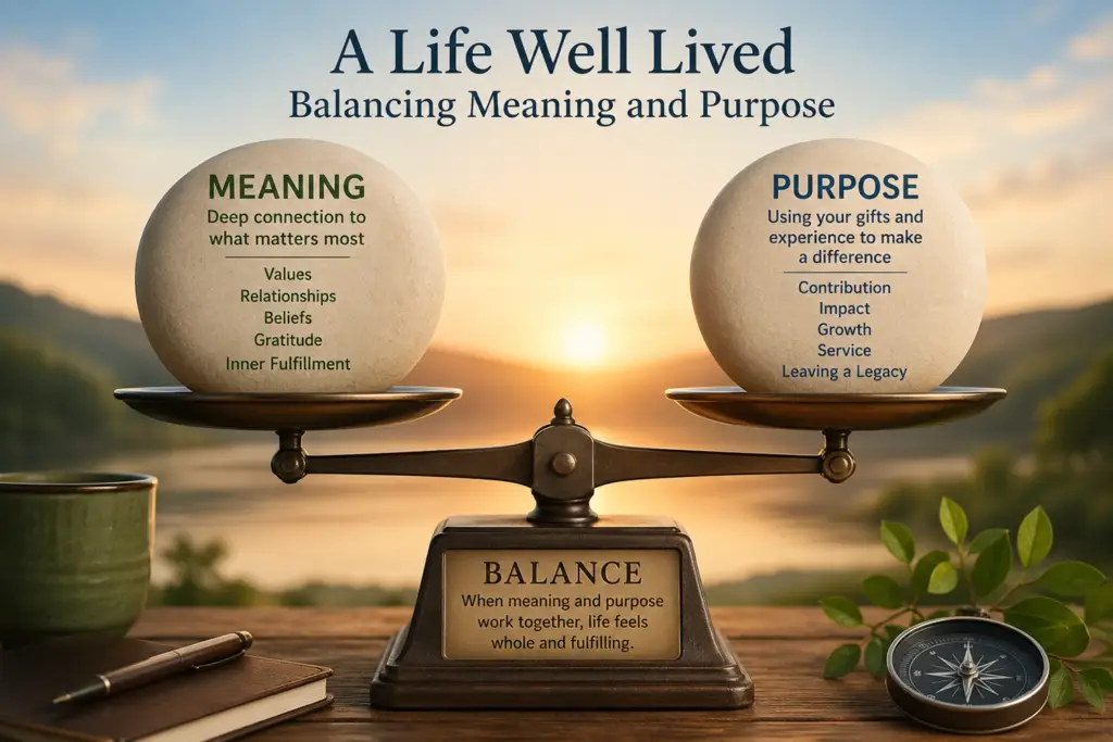 A fulfilling life balances meaning and purpose