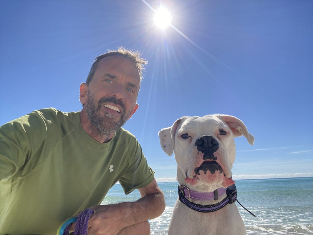 Jim Bartleman with his dog, Gypsy. 